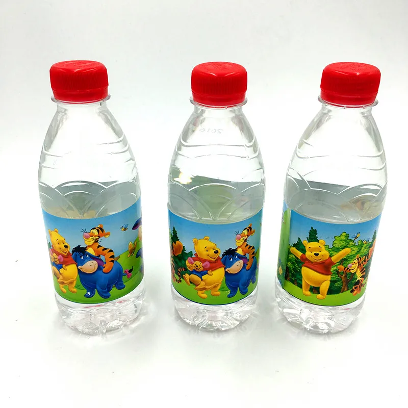 12 шт. Винни Пух бутылка для воды этикетка конфеты бар украшения Винни Пух бутылки наклейки Винни День рождения украшения