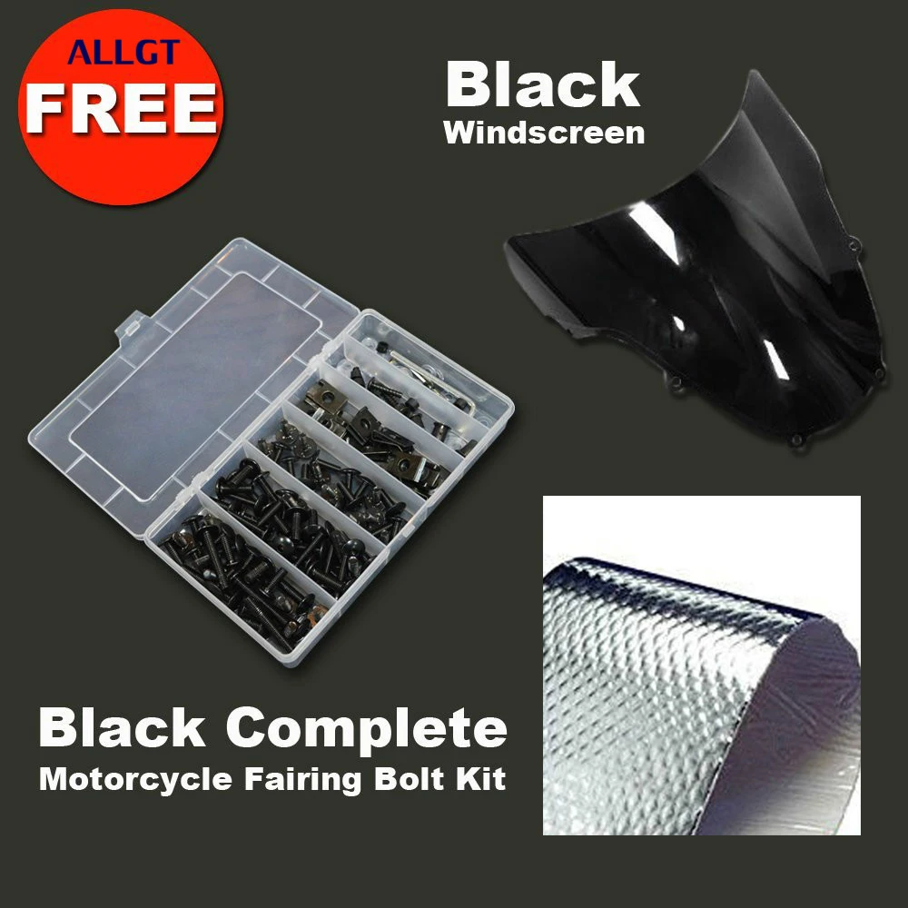 

ABS Injection Molded Fairings with Full Fairing Kits For 2008 2009 2010 2011 2012 Kawwaski Ninja 250R EX250 - Black