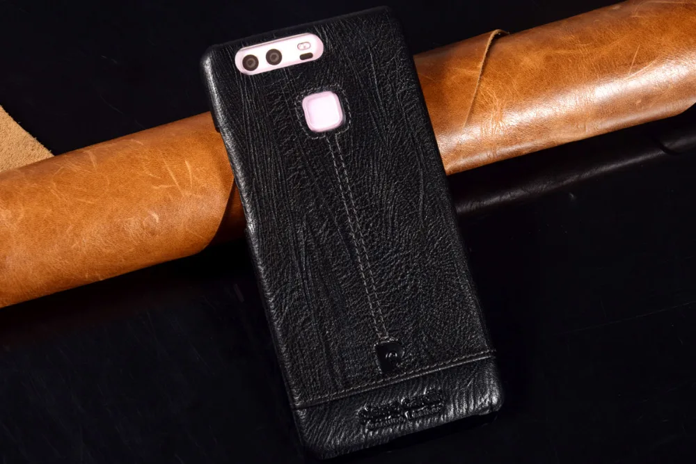For Huawei P9 Plus Phone case Pierre Cardin Hot Sale Genuine Leather Vintage Slim PC Hard Back Cases Cover Free Shipping |