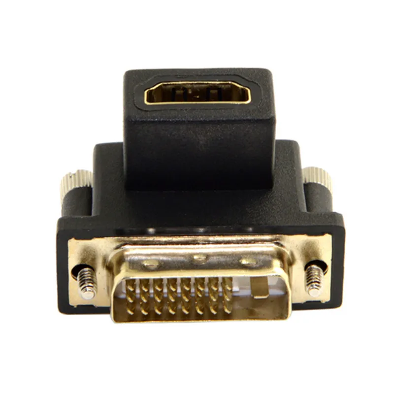 Поворотный адаптер 90 градусов вниз угловой разъем DVI папа HDMI совместимый мама для