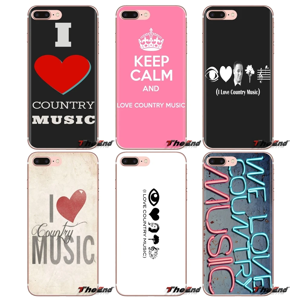 For iPod Touch Apple iPhone 4 4S 5 5S SE 5C 6 6S 7 8 X XR XS Plus MAX I Love Country Music Pastel Poster Silicone Phone Bag Case |