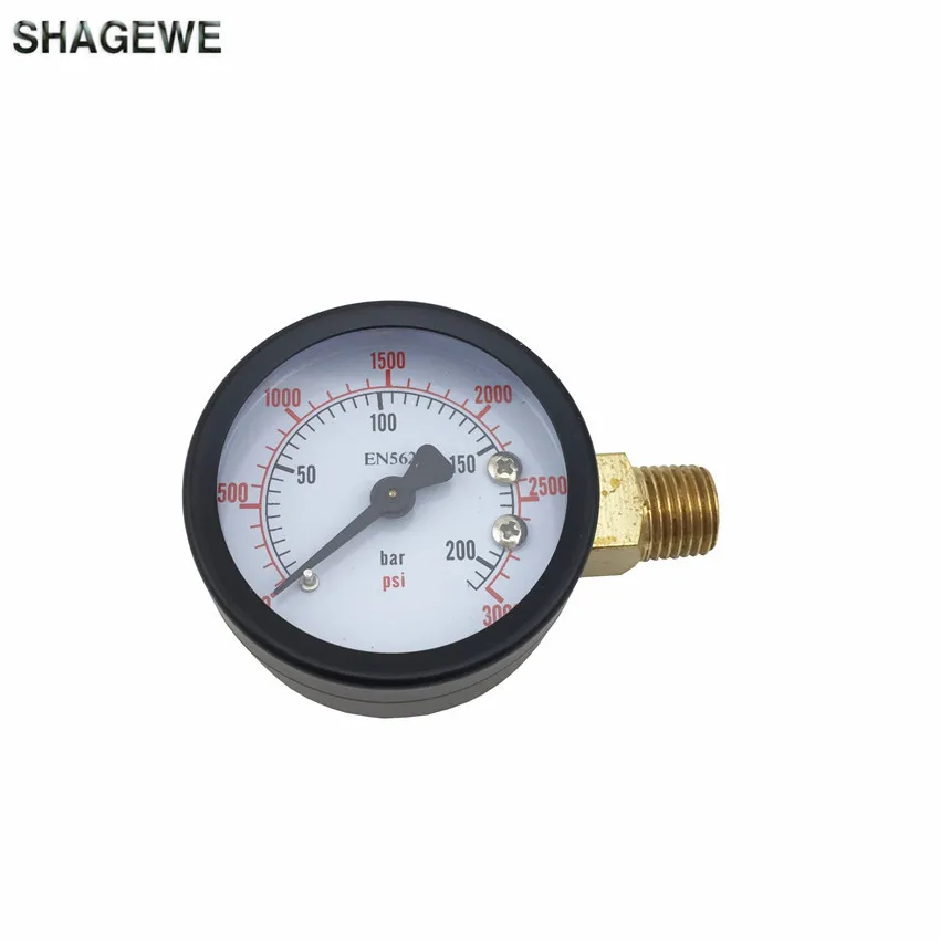 High Pressure Replacement Gauge, 0 - 3000 PSI, Home brewing Co2 Pressure Regulator Gauge