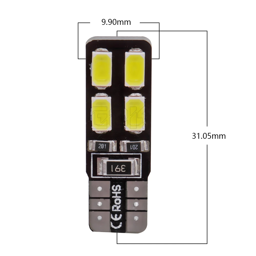 Новинка Высококачественная светодиодная автомобильная лампа Canbus T10 8smd LED 5630 5730 4