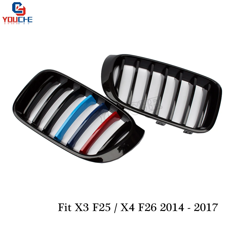 F25 F26 Глянец M tri цветные грили для BMW X3 X4 2014 2017 5 дверный внедорожник xDrive28i 20i 35i