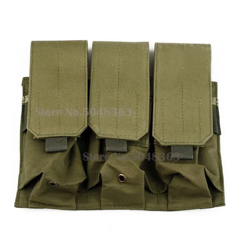 

Hunting Airsoft Outdoor Molle Tactical Triple AR15 M4 5.56mm Mag Magazine Pouch Pistol Handgun Shooting Vest Tool Dump Drop Bag