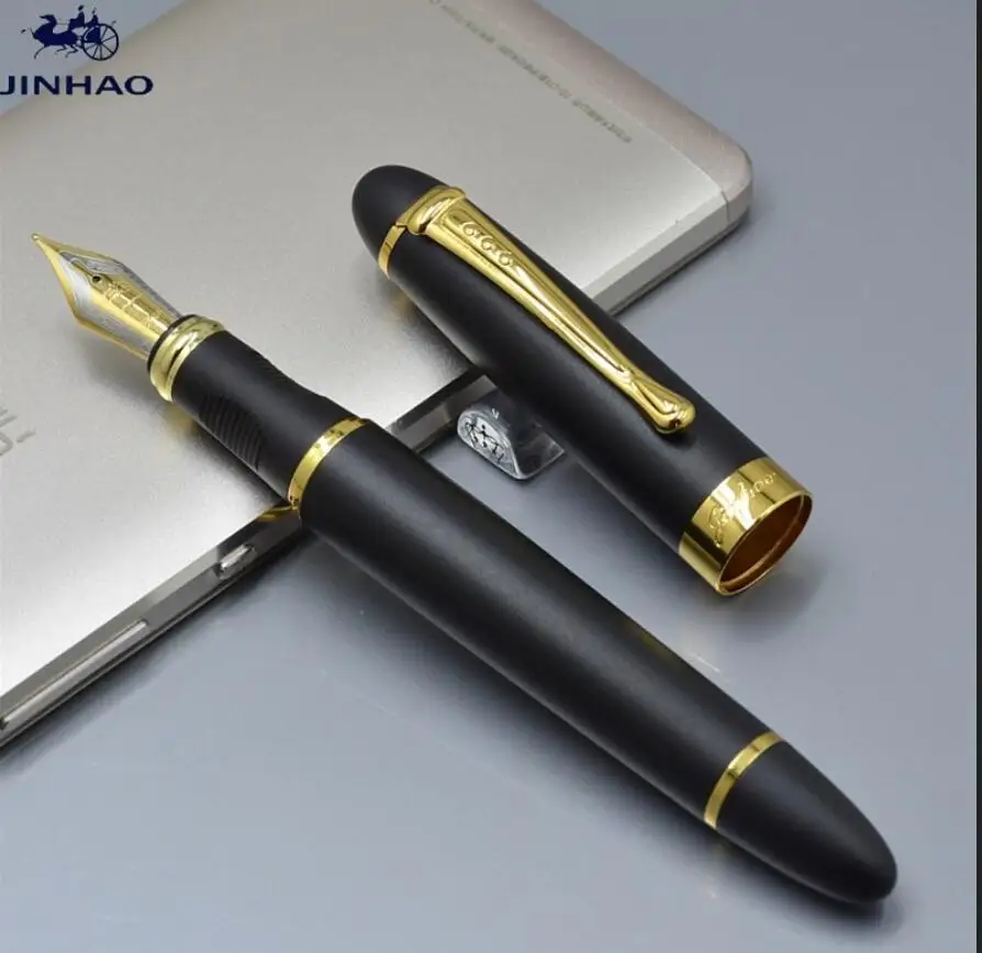 1 matte black JINHAO X450 класса люкс 0,5 или 1,0 мм наконечник Металл Китайская каллиграфия перьевая ручка, канцелярские принадлежности для офиса, школьные принадлежности, бренд ручек молочного цвета - Цвет: 1 matte black