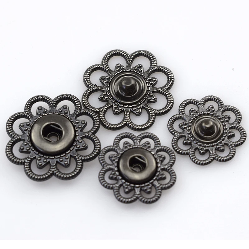 Meetee 10pcs 22/25mm Metal Snap Buttons Gun black Stud for Women Coat Decorative Clothes Craft Sewing Accessories D3-2 | Дом и сад