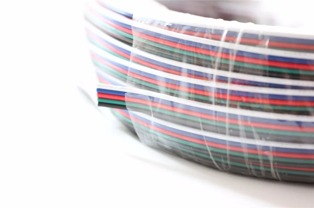 Бесплатная доставка 50 м/лот RGBW 5 контактный кабель провод для светодиодной ленты