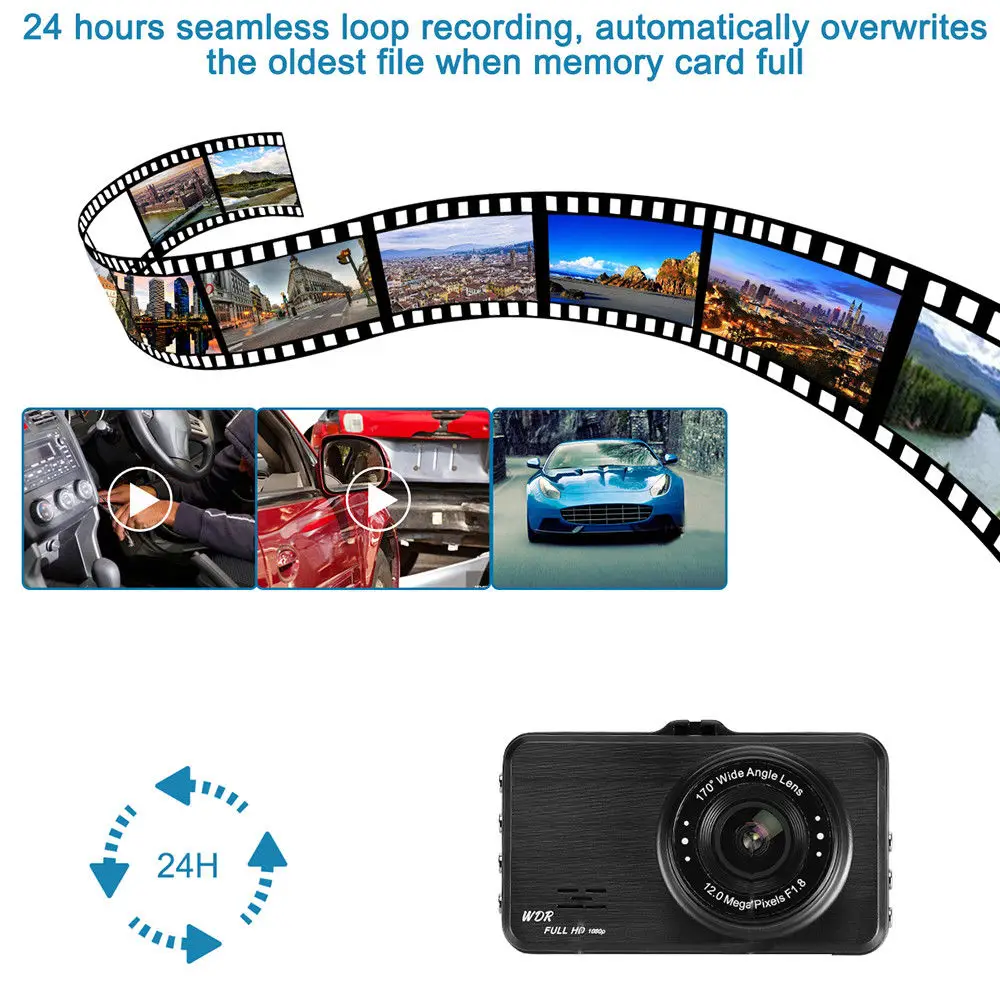 Автомобильный видеорегистратор зеркало заднего вида 3 дюйма 1080P + 720P | Автомобили