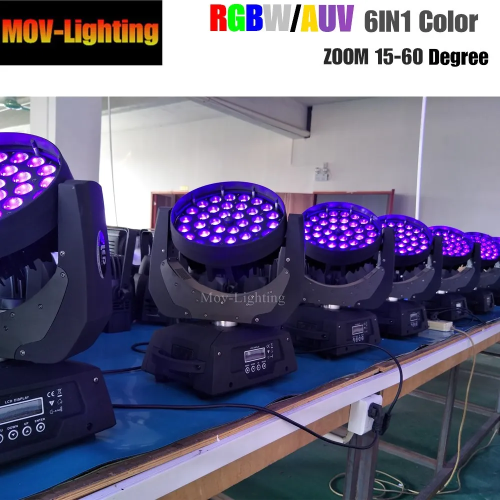 Профессиональный Lyre 36x18 Вт RGBWA UV 6-в-1 Zoom DMX сценическое освещение | Лампы и