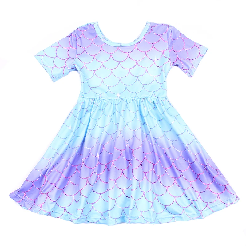 Одежда для маленьких девочек с градиентом фиолетового и синего цвета короткими