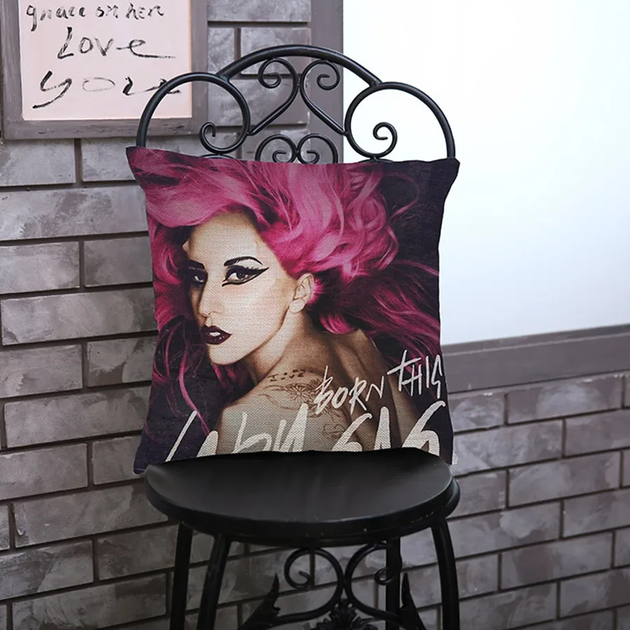Подушка для подушки Lady Gaga Цветная декоративная подушка дивана и кресла 45x45 см|throw