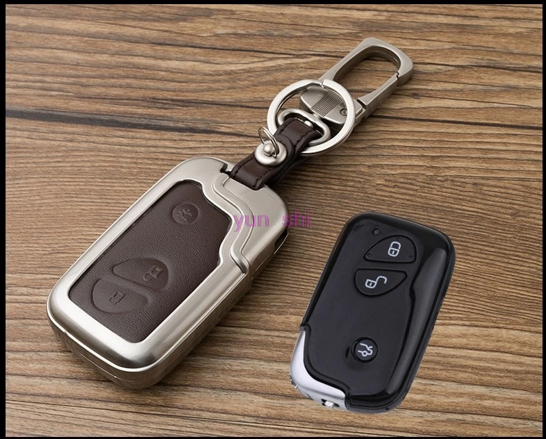 Высококачественный кожаный чехол для автомобильных ключей из цинкового сплава