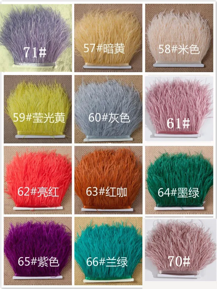 1 ярд/лот Плюмаж из страусиного пера с бахромой меховым боа и полоса для Одежда