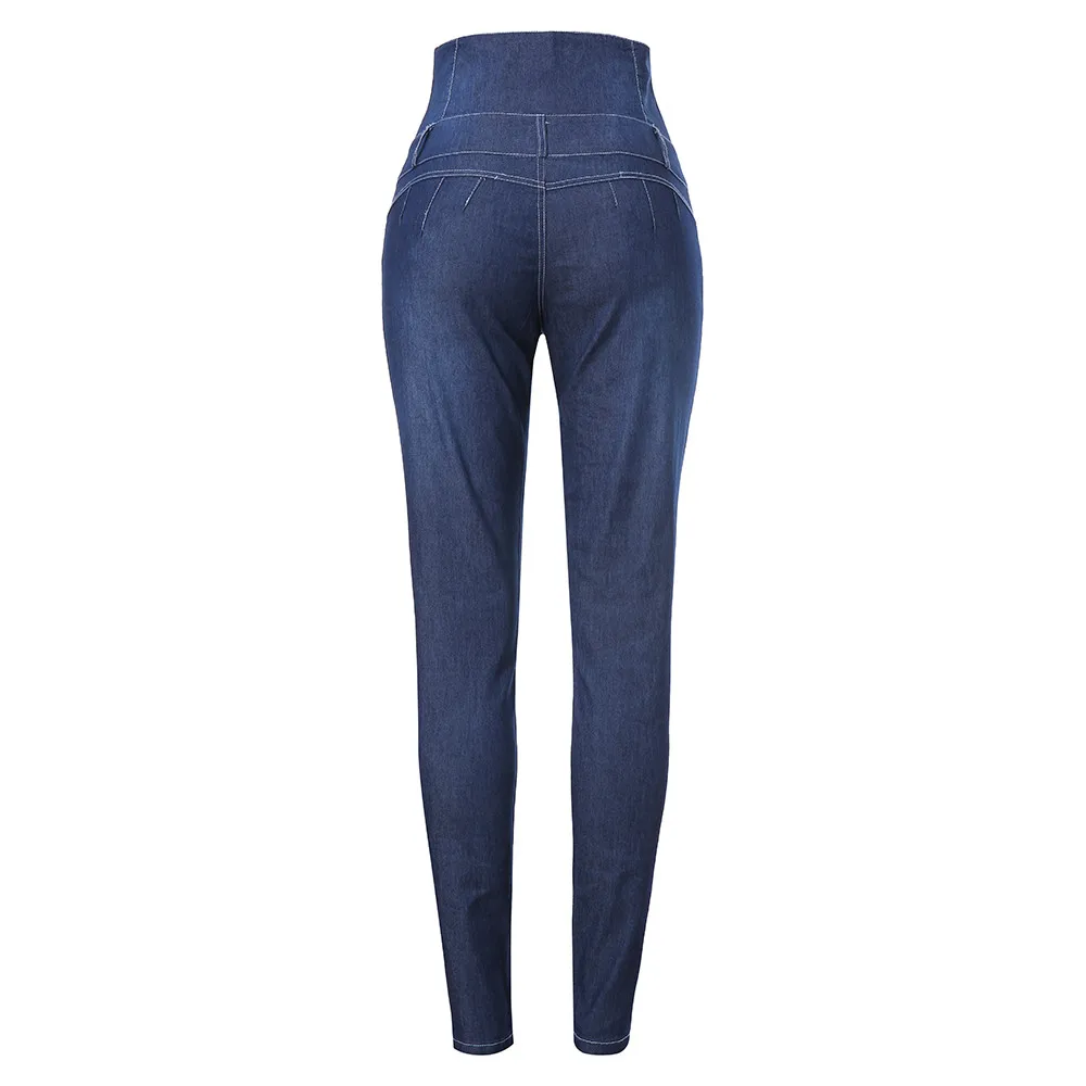 Женские джинсы с высокой эластичной ягодицей повседневные укороченные брюки