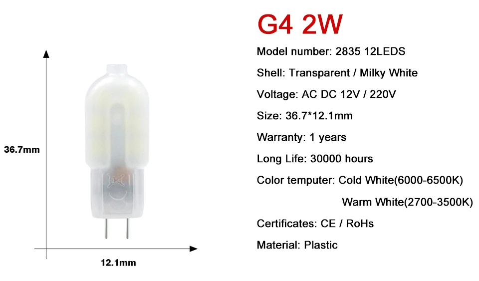 G4 Светодиодный светильник 2 Вт SMD 2835 AC 220 В DC 12 В лампада светодиодный светильник Прозрачный/молочный чехол G4 люстра огни 360 градусов ампулы 6 шт./лот