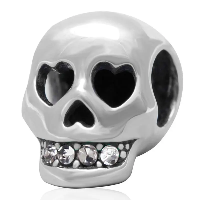SS3150-1 Choruslove Antique 925 Sterling Silver Special Skull Beads fit Pandora Charm Original Bracelet Halloween Gifts - Цвет: SS3150-1