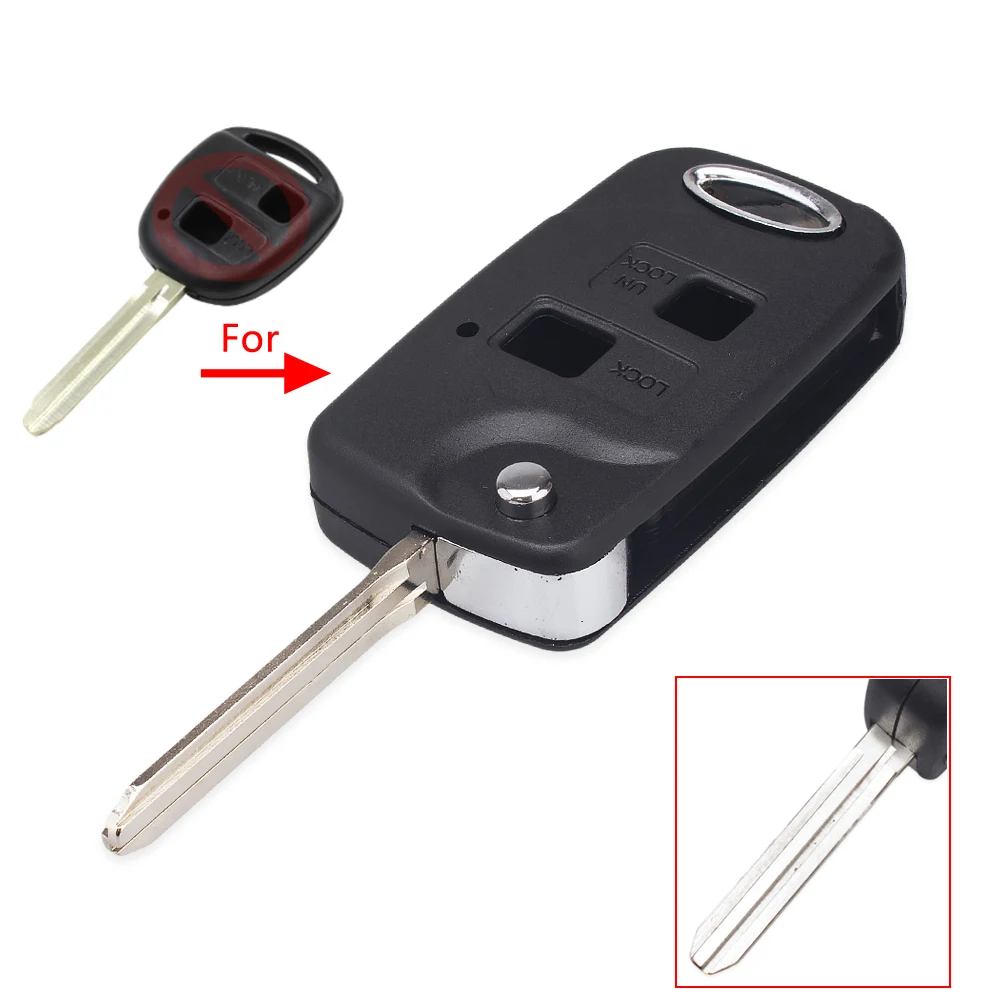 TOY43 Blade Dandkey 2 кнопки флип флинг для Toyota Yaris Carina Corolla Avensis переключатель с TOY47 лезвие TOY43 лезвие дистанционного ключа оболочки - Количество кнопок: TOY43 Blade