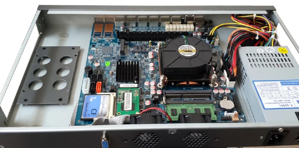 1U маршрутизатор брандмауэр аппаратное обеспечение с 6 гигабит 82574L LAN Intel quad core i5 4430 3,2G Wayos PFSense ROS поддержка 2 Гб Ram 8 ГБ SSD