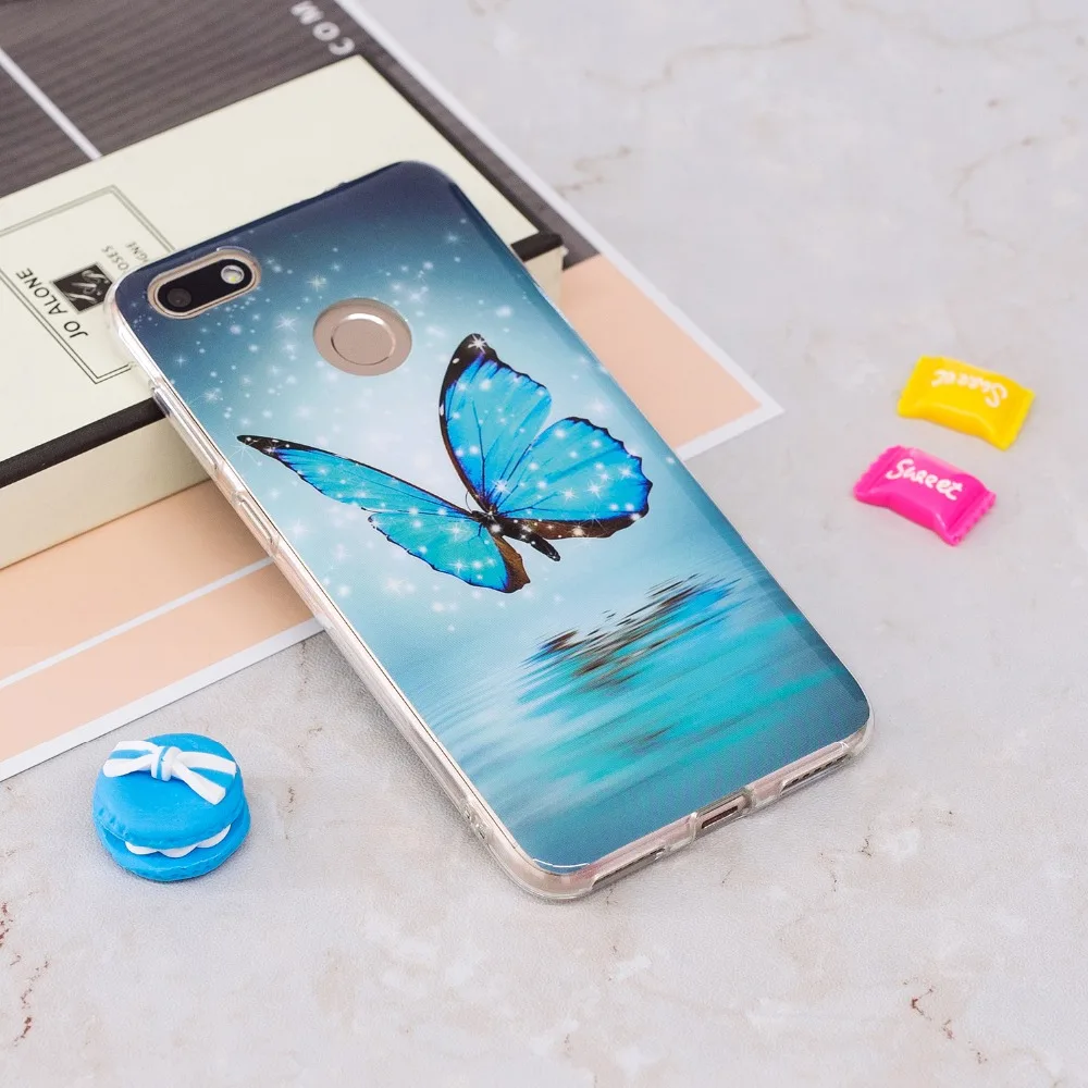 Силиконовый светящийся чехол для coque Huawei P9 Lite mini Y6 Pro 2017 SLA-L02 SLA-L22 P20 |
