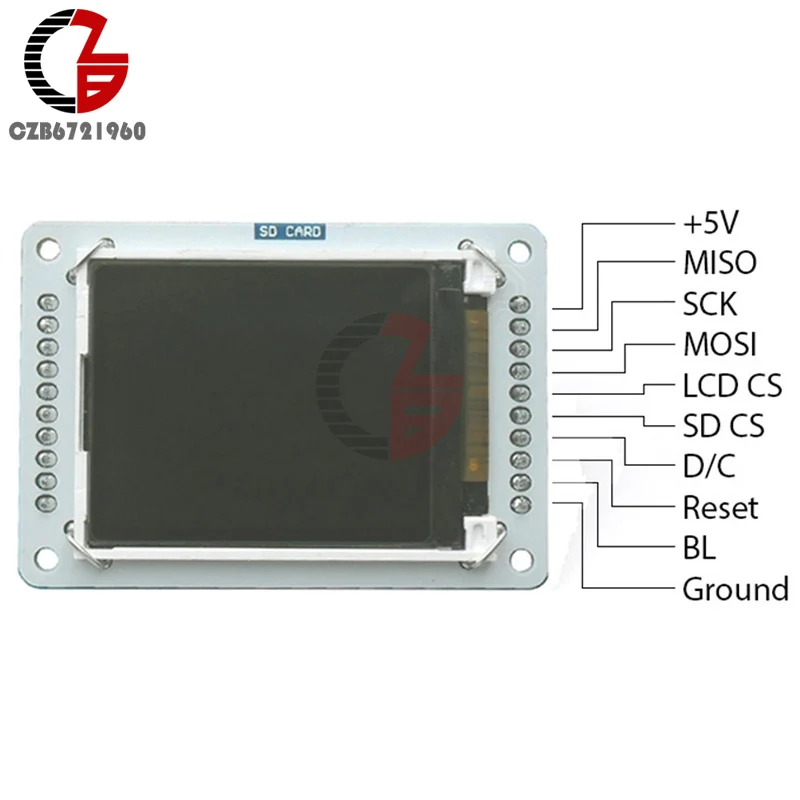 ЖК экран TFT 5 в постоянного тока 128x160 1 8 &quot щит модуль со слотом для карты MicroSD