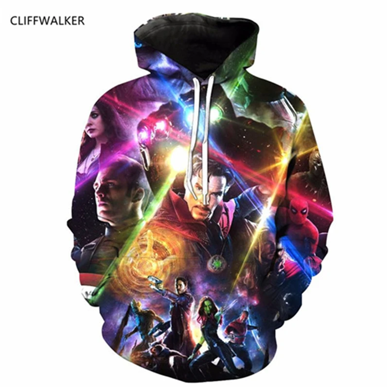 Dropshipping Autumn Sweatshirts Avengers 3D Printing Hoodies For Men's Women's Long Sleeve Pocket Hooded Pullovers Tops | Мужская