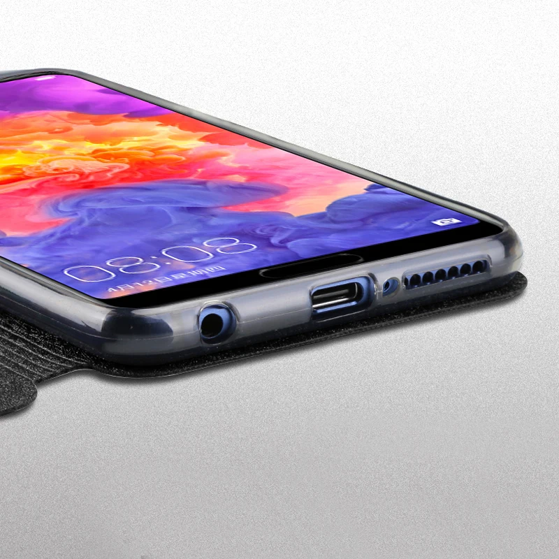 MOFI для Huawei P20 lite чехол Nova 3E силиконовый Оригинал Флип кожа 360 блеск | Мобильные