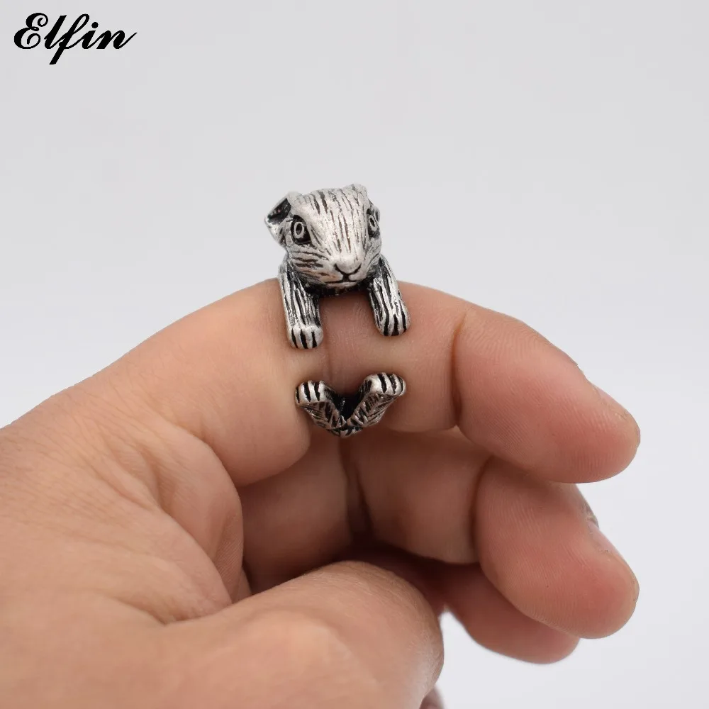 Elfin винтажное регулируемое Netherland карликовое кольцо кролик мужские модные милые