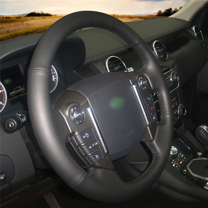 MEWANT черный чехол рулевого колеса автомобиля из натуральной кожи для Land Rover Discovery 4 2010