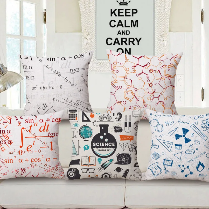 Математическая физическая Подушка с геометрическим рисунком чехлы для дома