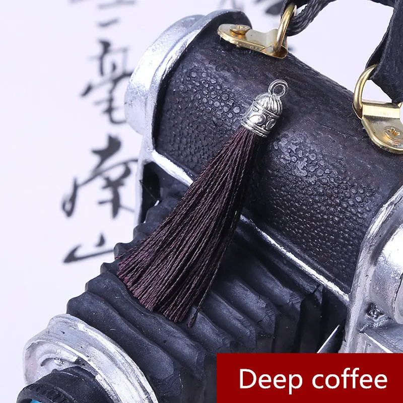 Deep coffee 10 шт. мини металлический колпачок кисточка ювелирные изделия занавески одежды декоративные аксессуары DIY Ключ сотовый телефон сумка бахрома отделка кисточки кулон - Цвет: Deep coffee