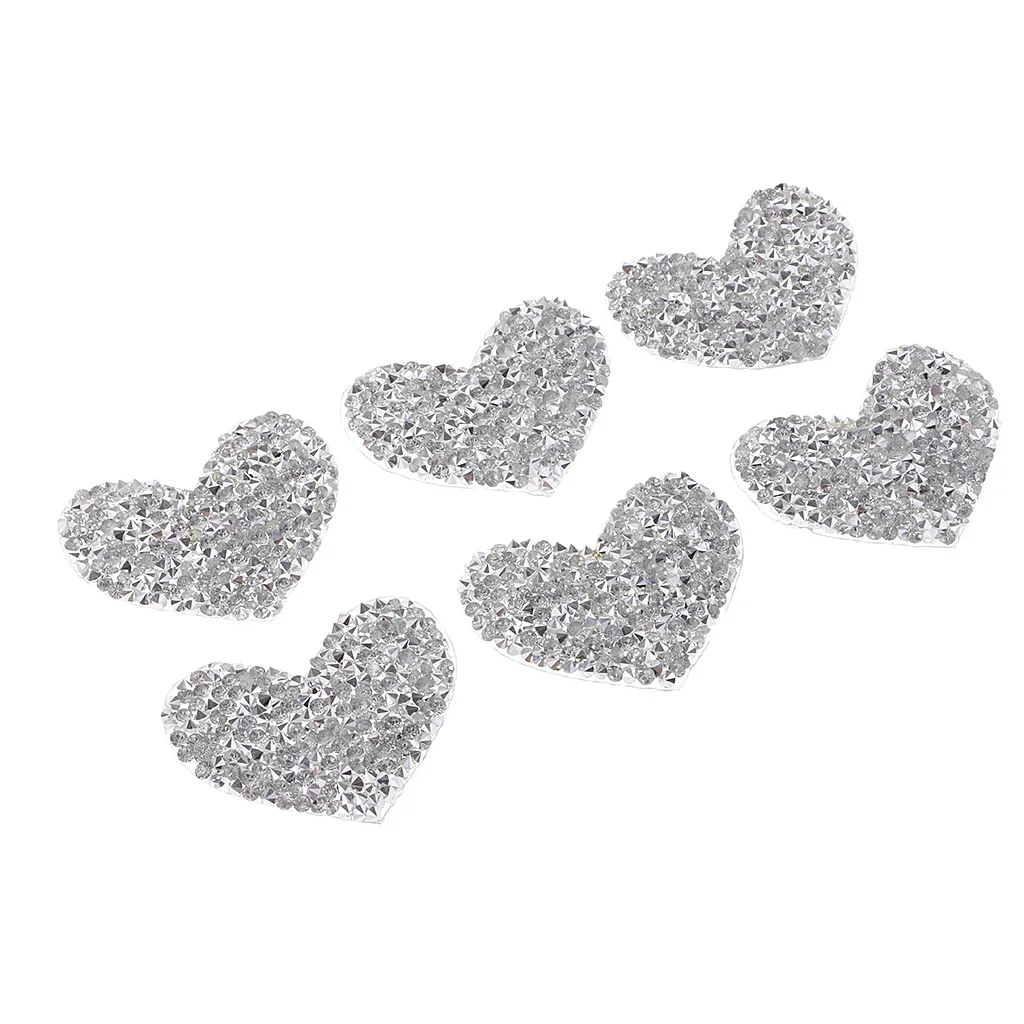 6 шт. Стразы в форме сердца любовь нашивки аппликация железо блестки обувь