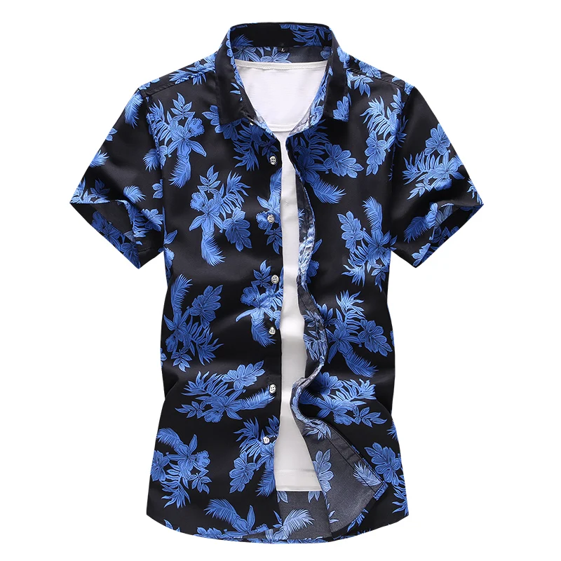 

Young Men Flower Shirt Short Sleeve Summer Loose Comfortable Men Beach Shirt Large Size 7XL Mens Casual Shirts