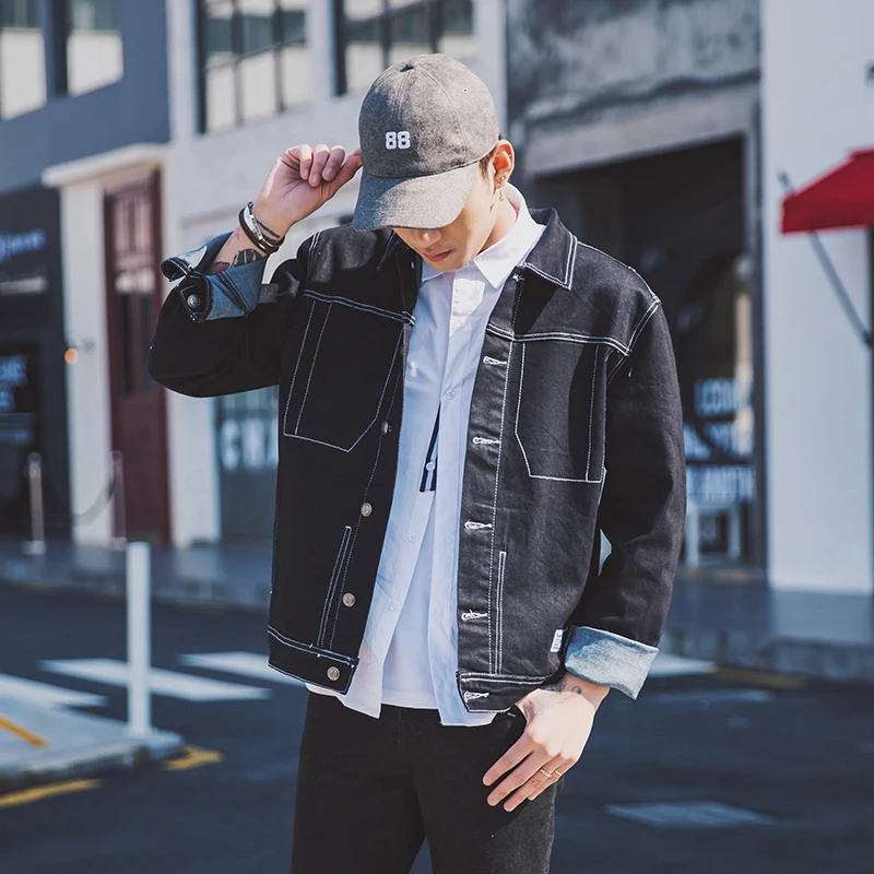 Для мужчин куртка 2019 Весенняя Повседневная Denim Slim Fit Костюмы Однобортный кнопки