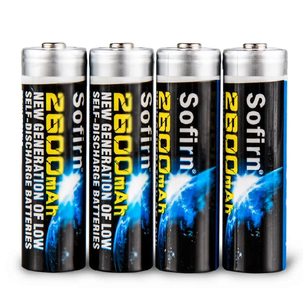 2600mAh перезаряжаемые AA NiMh батареи высокой емкости предварительно заряженные батареи с 1000 циклом 4 шт защищенные экологически чистые