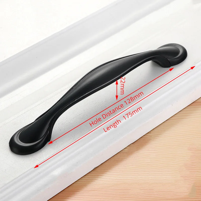 Handle-8868C-128 NAIERDI алюминиевый сплав черный шкаф ручки американский стиль твердый кухонный шкаф ручки для выдвижных ящиков оборудование для обработки мебели - Цвет: Handle-8868C-128