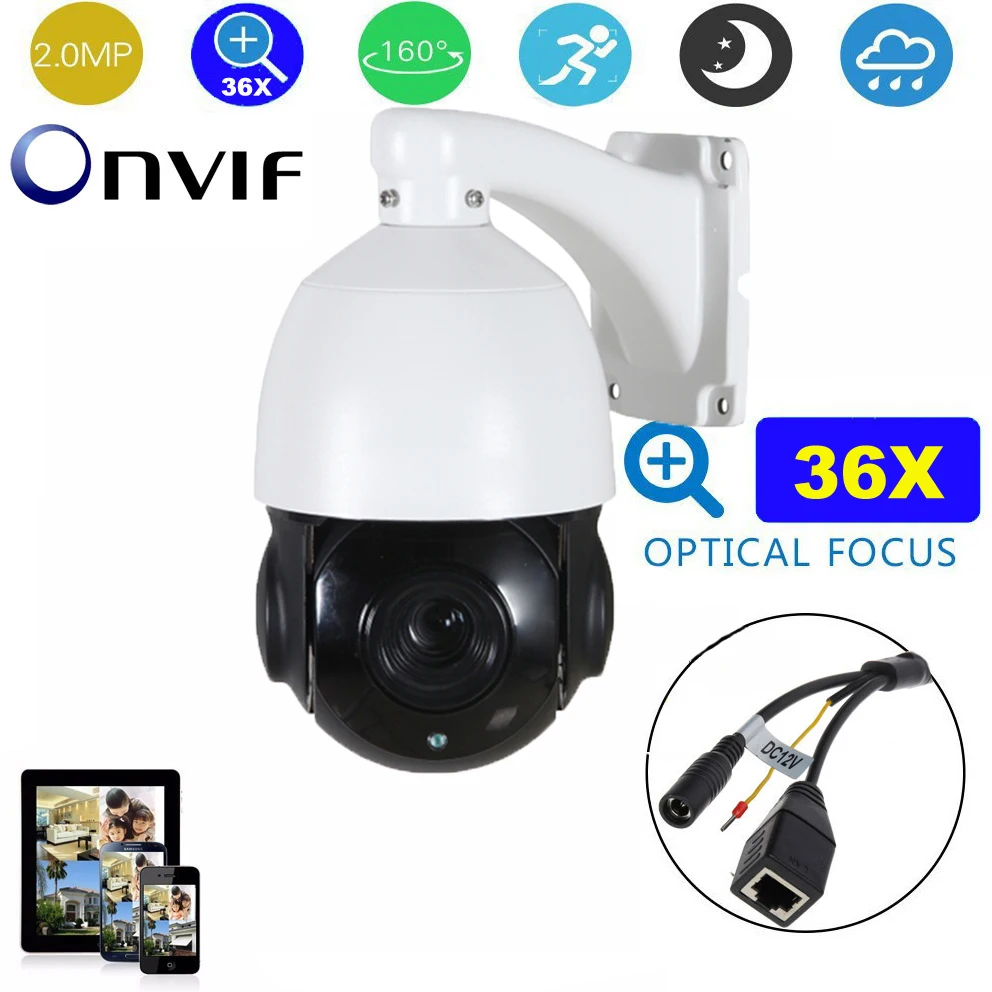 HD 1080P PTZ IP камера ONVIF супер 36X оптический зум наружная мини 4 5 дюйма скоростная
