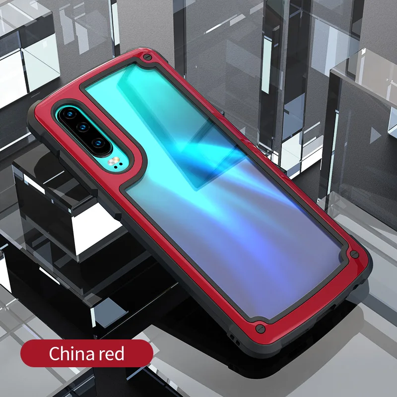 China Red 360 градусов полный противоударный чехол для huawei P30 P20 Lite Роскошный Жесткий PC+ TPU чехол для huawei P20 P30 mate 20 Pro Coque Capa - Цвет: China Red