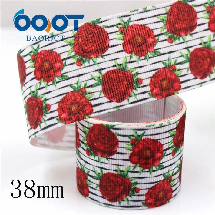 G-18925-1182 OOOT BAORJCT G-18925-1178, 38 мм/75 мм 10 ярдов весенние ленты с цветами Термотрансферная печать grosgrain, DIY аксессуары для одежды - Цвет: G-18925-1182