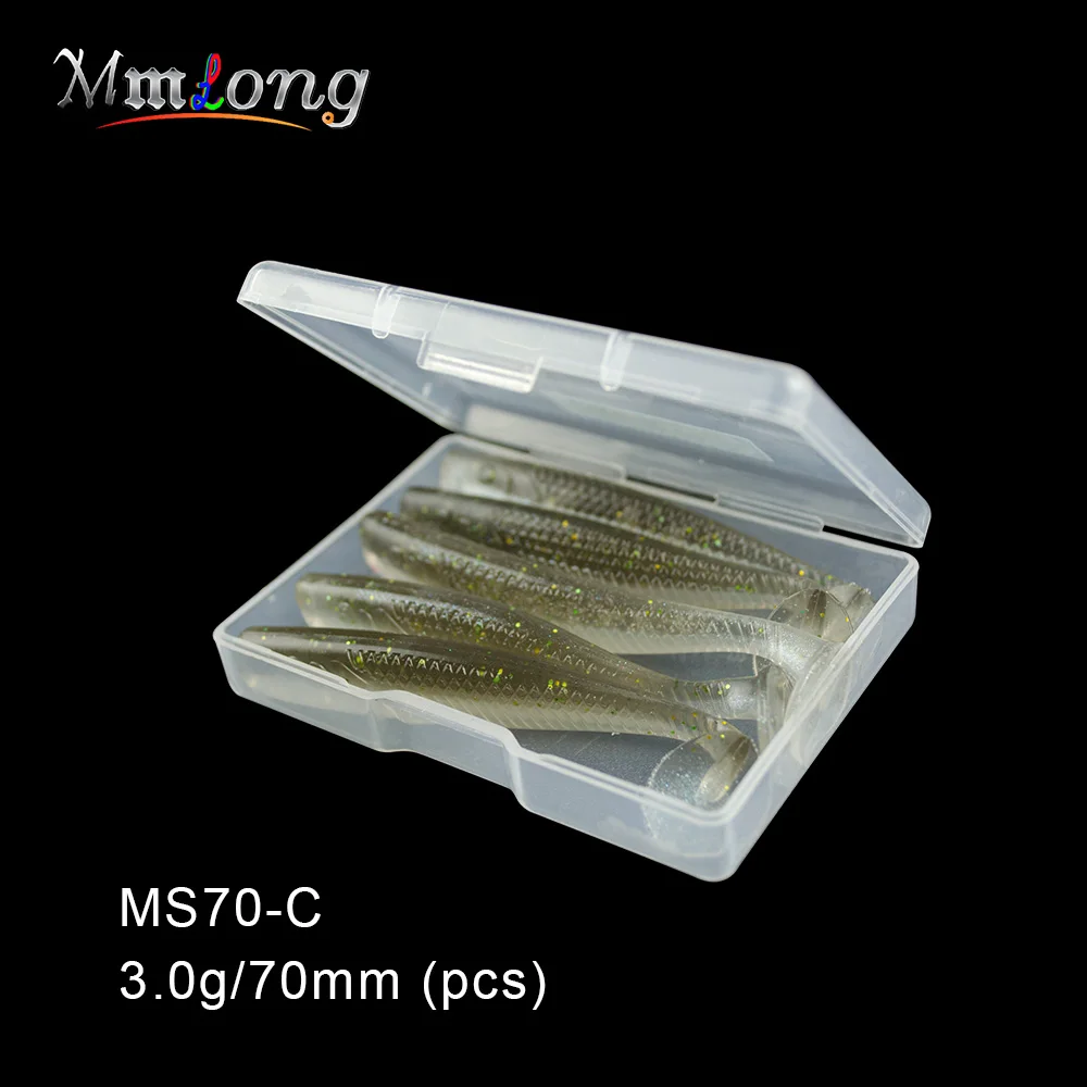 MS70-C Mmlong 5 шт./кор. 65 мм/70 мм Мягкая приманка воблеры приманки для ловли рыбы, MS65-70 силиконовые приманки Шад червь Карп Рыболовные Снасти блесны искуственные паллет - Цвет: MS70-C