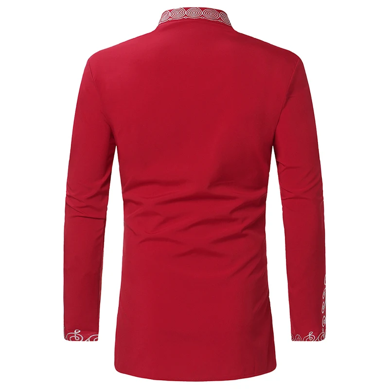 Новая мода осень повседневное Мужская рубашка Винтаж Африканский этнический