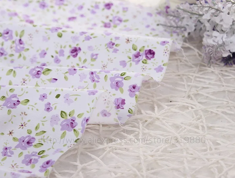 Фиолетовая Роза ткань 95% хлопок ткань DIY шитье Лоскутные сумки farbic Tilda кукольная ткань текстильная ткань для дома 5 шт. 40*50 см