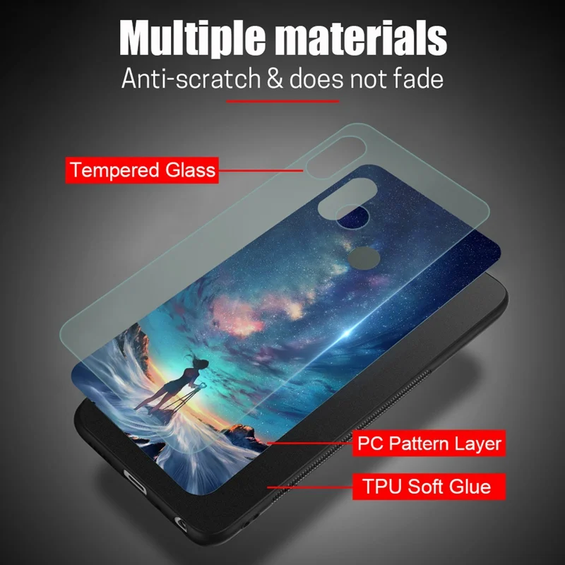 Роскошный стеклянный чехол для Xiaomi Mi A2 Lite A1 5X силиконовый мягкий Xioami RedMi Note 5 6 Pro 4X5