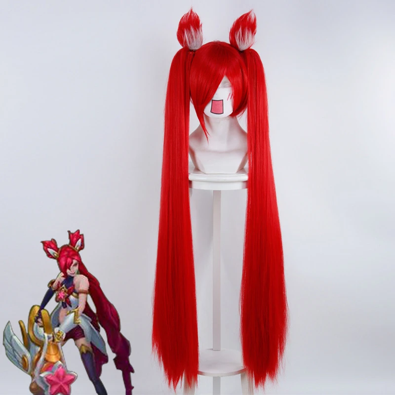 

LOL Jinx 100 см волшебная девушка длинный прямой конский хвост для женщин женские парики для косплея высококачественный синтетический парик Кра...