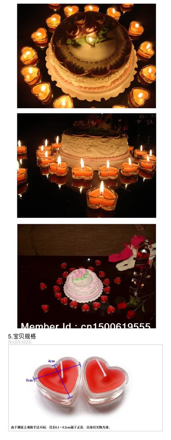Heart shaped candle romantic wedding Party birthday |