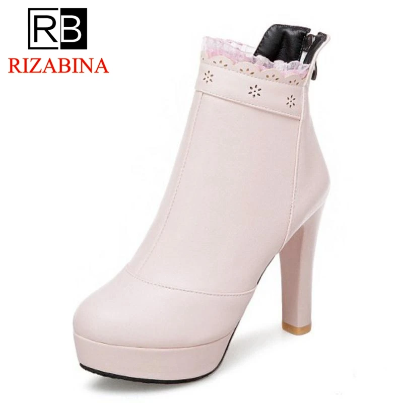 RizaBina/размеры 34-43 женские ботинки на высоком каблуке Женская обувь платформе