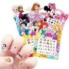 3 компл.упак. оригинальные наклейки для ногтей Холодное сердце, Эльза и Анна, Микки Мауса, наклейки для ногтей, игрушки, Дисней, Белоснежка, принцесса, Минни, детские подарки