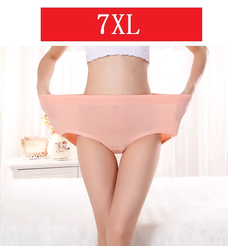 7XL новые женские трусики из бамбукового волокна большого размера трусы для полных с высокой талией, однотонное удобное нижнее белье 3 шт./партия, отличное качество