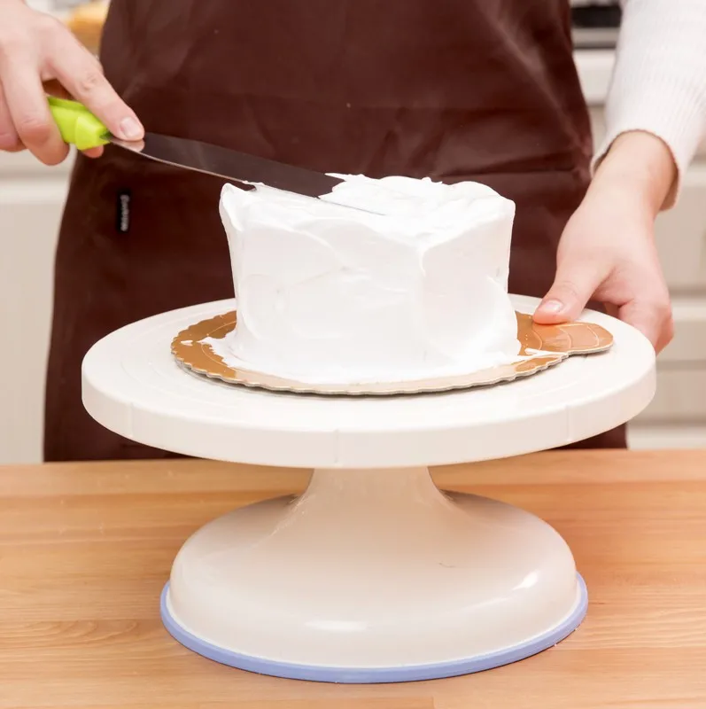 

Plastic ABS turntable cake mounting turntable super stable smooth edge rotation DIY baking tool