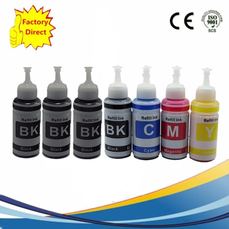 1SET 3BK 7X70ML Чернила на основе не OEM набор из 6 заправляемых чернил комплект 70 мл L800 L801 чернильный картридж для принтера № T6731/2/3/4/5/6 - Цвет: 1SET 3BK 7X70ML